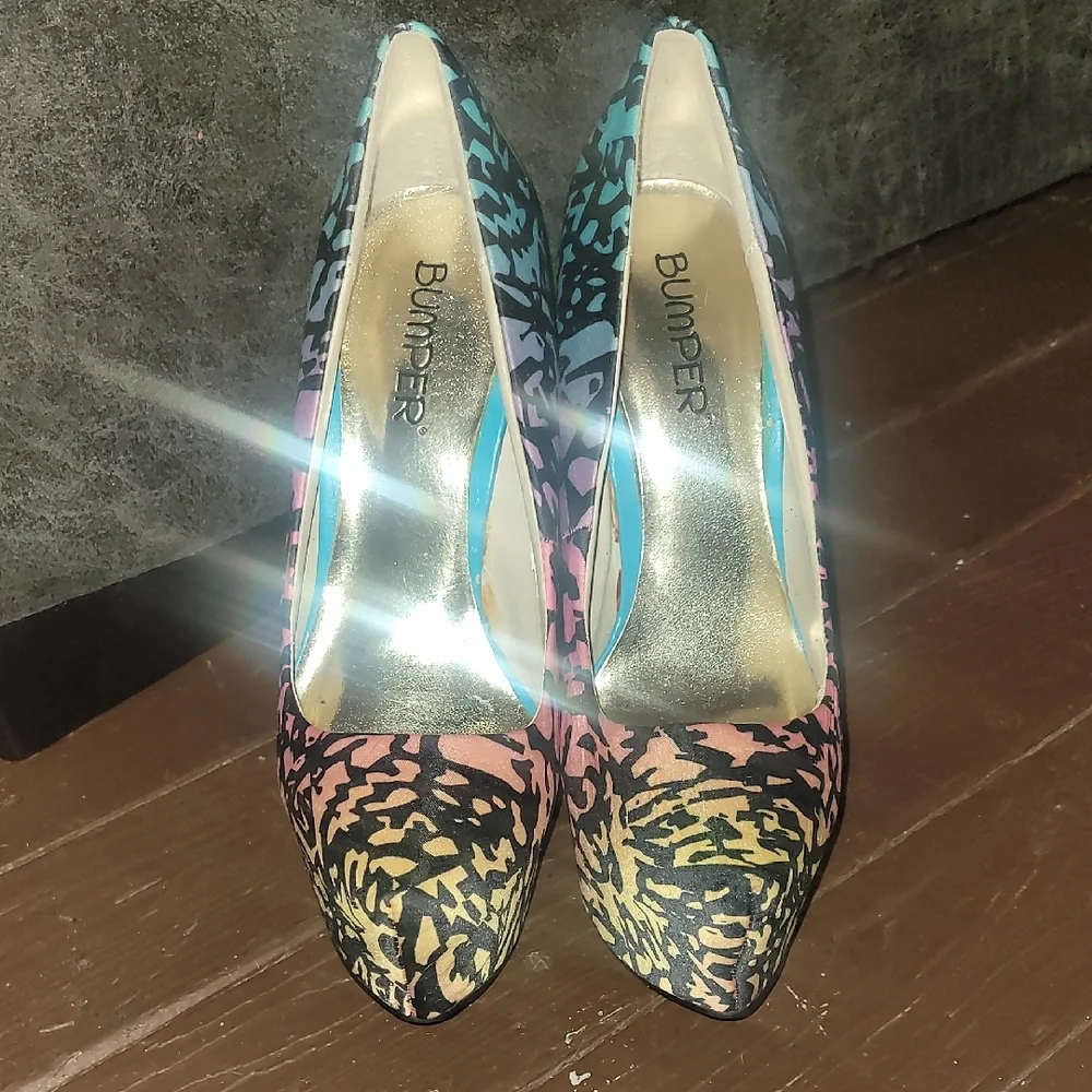Bumper Vibrant Animal Print Heels - Picture 2 of 5